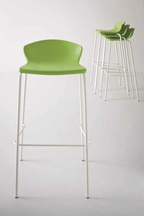 Easy, Minimal barstool in metal and polymer