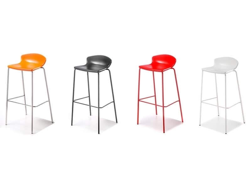 Easy, Minimal barstool in metal and polymer