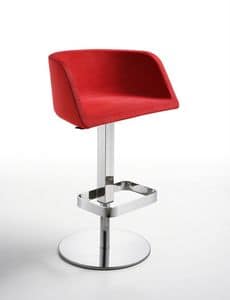 HUG adjustable stool, Design stool with adjustable base, covered shell