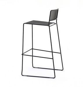 Log mesh ST, Metal stool with linear design, suitable for outdoor use, stackable