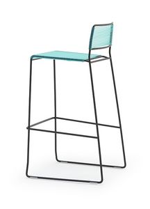 Log spaghetti ST, Stacking stools, backrest and seat are made of PVC colored rope, suitable for outdoor use