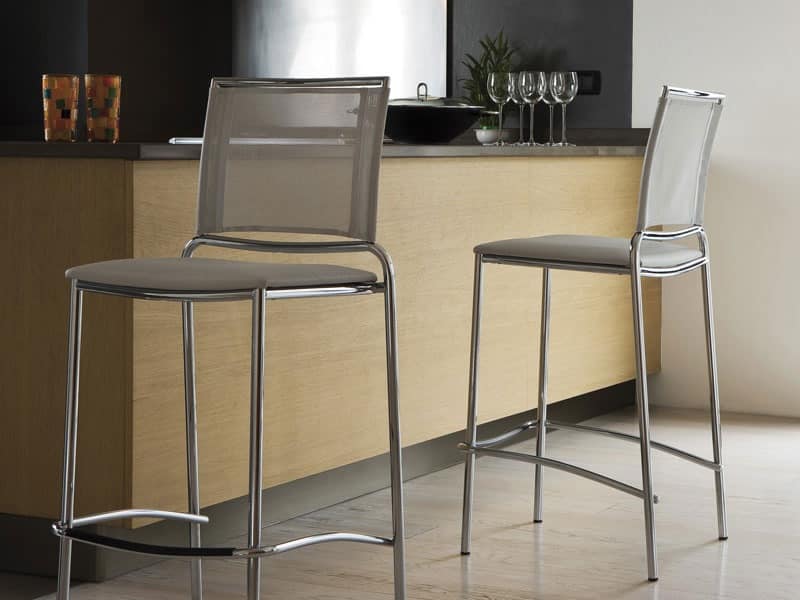 Modern Stackable Barstool With Mesh, Wire Mesh Bar Stools With Backs