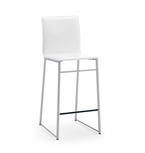 Melissa SG, Stool in metal covered with bonded leather