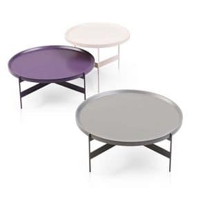 Abaco, Round small tables in metal, in various finishes