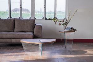 AIDA, Elegant coffee tables, in wood and glass, for living room