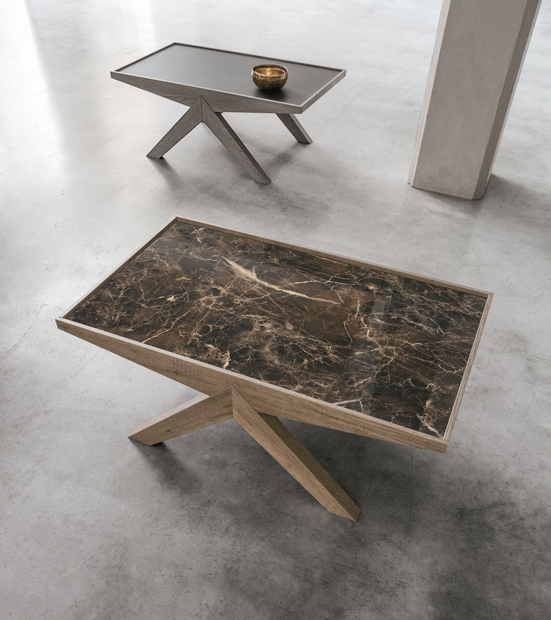 ARROW TL535, Small table with porcelain stoneware top