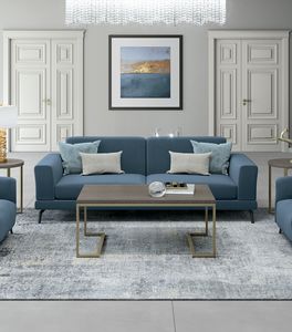 Art. 9234, Coffee table with wooden top and metal base