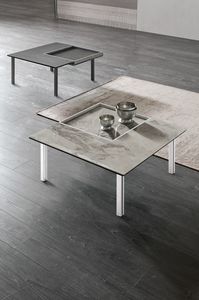 LEVELS M TL515, Square small table, with removable tray