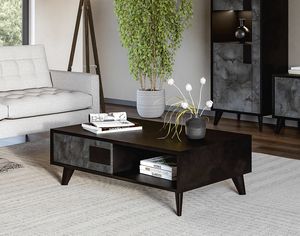 Line coffee table, Rectangular wooden coffee table