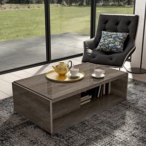 Medea Art. MEDVOCT01, Wooden coffee table with glossy vintage oak lacquered finish