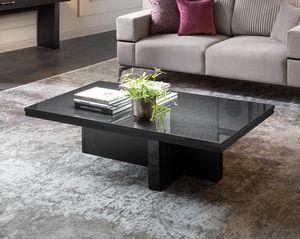 MERIDIANA coffee table, Rectangular coffee table, in lacquered smoke wood