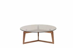 Zen round coffee table, Round coffee table with glass top