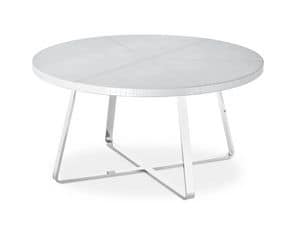 Dj, Small table for magazines, with round hide top