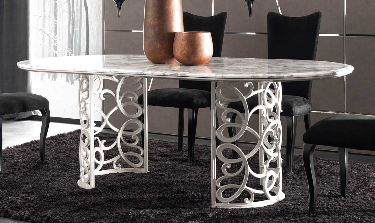 Flora Art. 223-RS1M, Table with elegant aluminum base