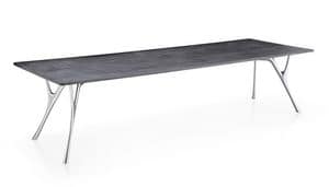 Pegaso cement, Large rectangular table with finishes in cement