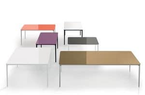 Slim 8, Tables in metal with contemporary lines, for sitting