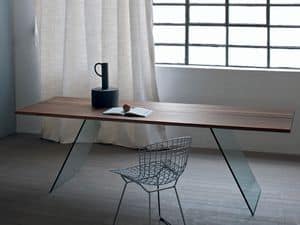 Flyer table, Table with glass base, living room table with minimal design