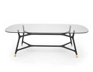 Joyce 5701/F, Elegant table with glass top