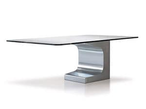 Niemeyer, Tables design office, brushed steel structure