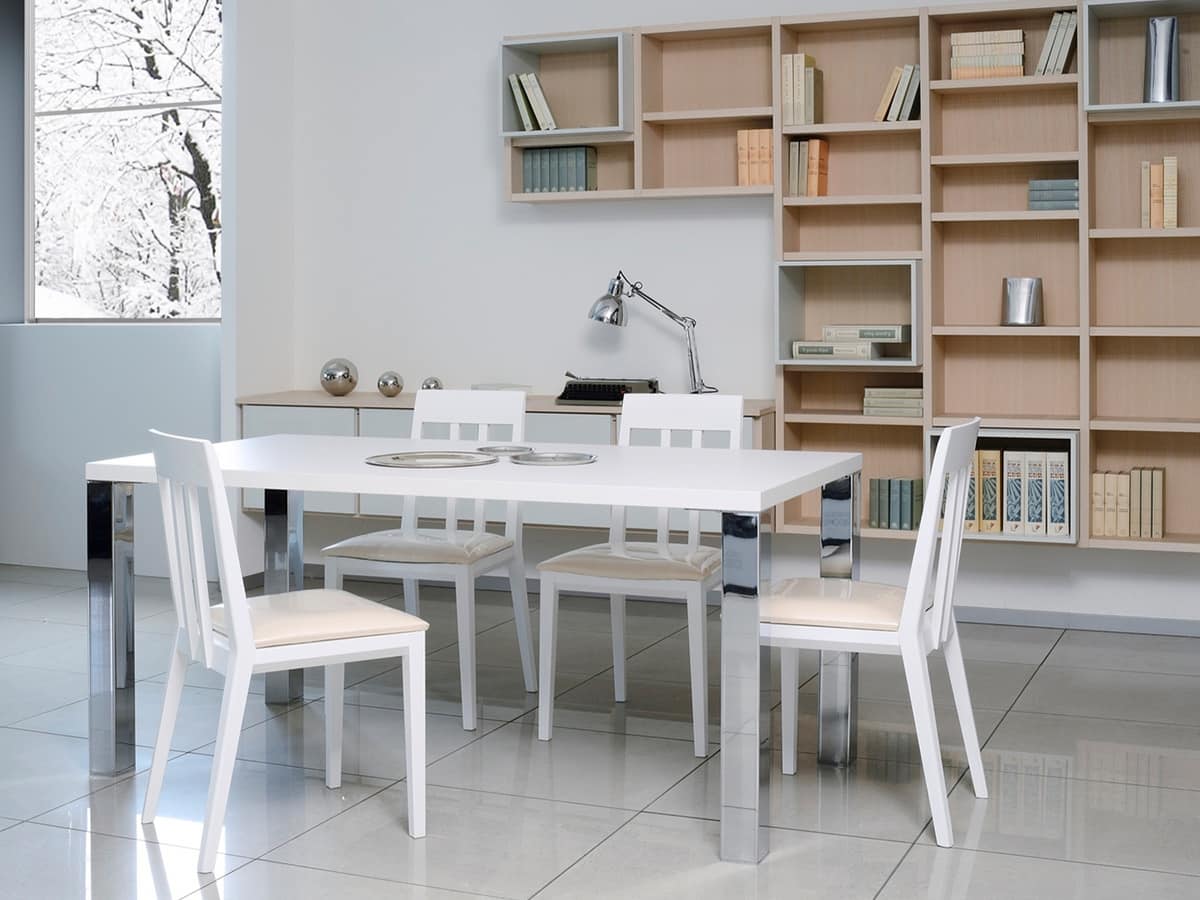 Complementi Tavoli e Consolle 15, Simple table in wood and metal, for modern living