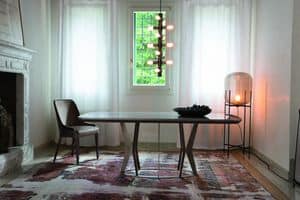 ELYSEE table, Table with metal base and top with rounded edges