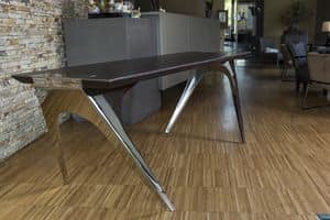 EREISMA - VAR. 5, Table with wooden top and stainless steel support