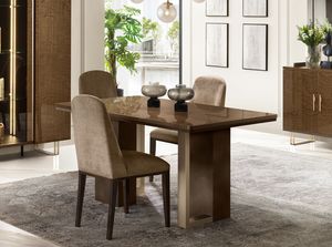 FIAMMA table, Dining table with fixed wooden top