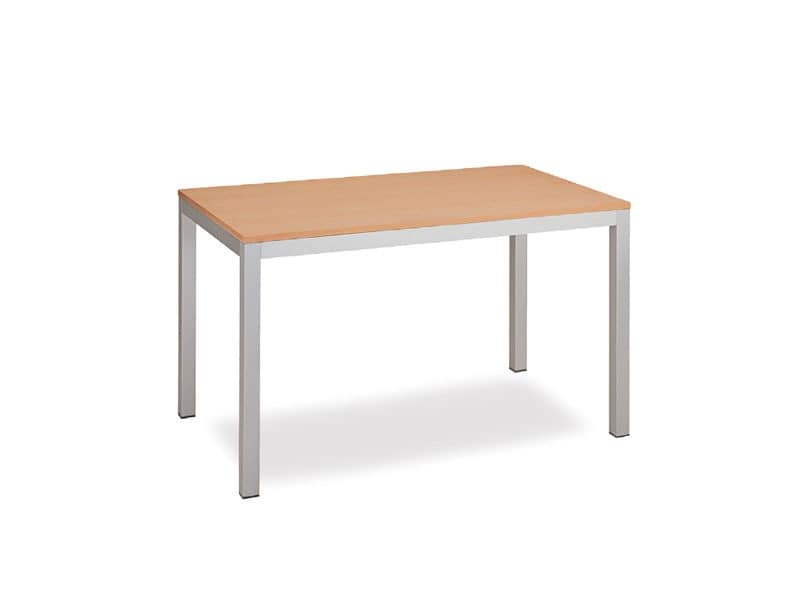 FT 044 rectangular, Table with clean design, in metal, for meeting room