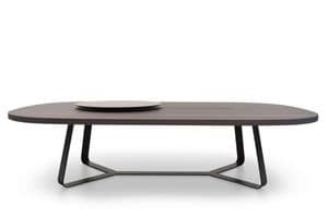 Lazy Suzy, Design wooden table, with revolving tray, ideal for receptions