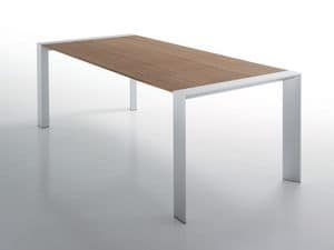 Mr. Brown, table with aluminium frame, minimal table, fix or extendable table Dining room