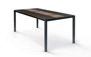 OLIMPO 1.8 BC�WENGE�, Rectangular table, weng� top, black steel structure
