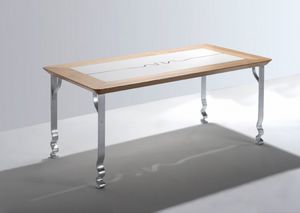 Pashmina, Rectangular table with wooden top and iron legs