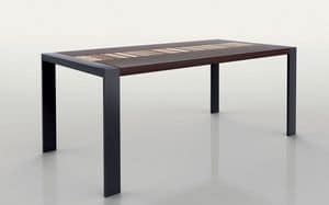 PEGASO 1.8 BC WENGE�, Rectangular table, metal frame, wooden top