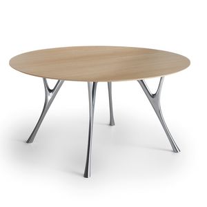 Pegaso wood, Table with wooden top, available in different shapes and sizes