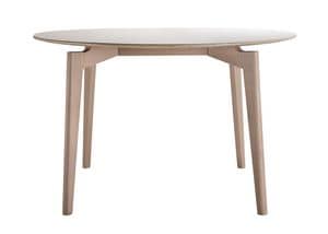 Fifty 7201, Round table made of beech wood with lacquered top