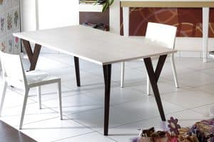 Fionda, Linear modern wooden table, for dining rooms