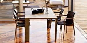 Jodan table, Modern table, in veneered plywood, for dining room