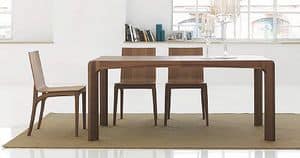 Kìnesis, Dining table made of wood, with rounded edges