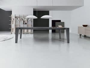 Plus 658, Extendable table in walnut veneer, for Kitchen