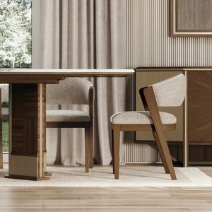 BRERA BRESEEL / chair, Dining chair in canaletto walnut, upholstered