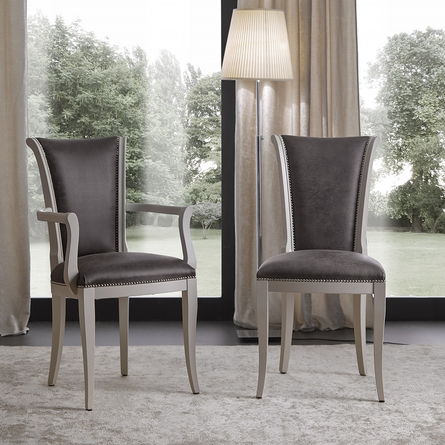 BS376S - Chair, Chair upholstered in eco-leather