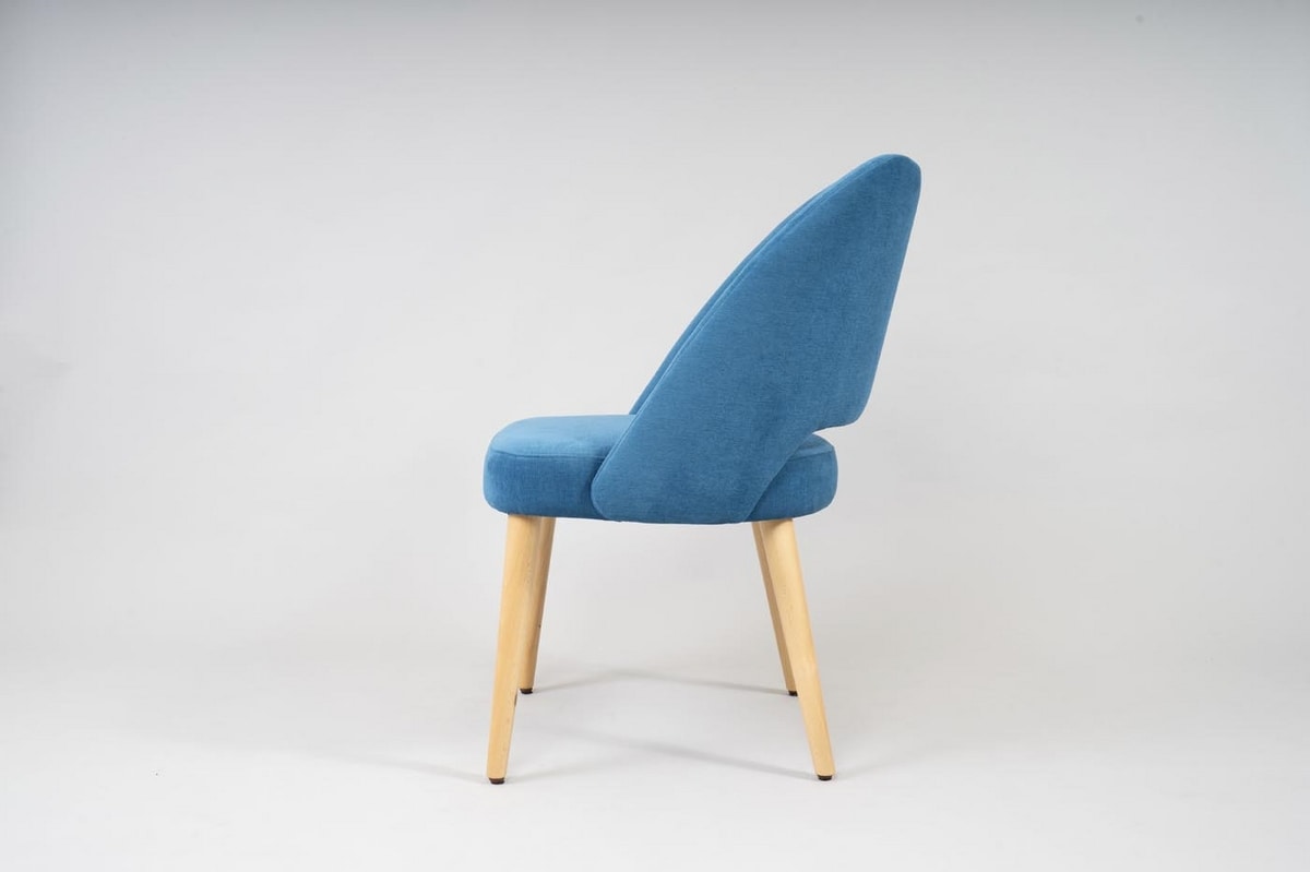 BS491A - Chair, Upholstered chair with beech legs