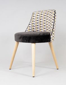 BS527S - Chair, Upholstered chair with beech legs