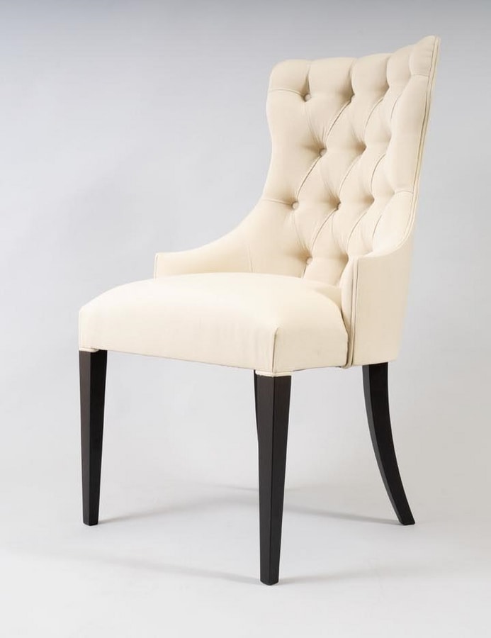 BS530A - Chair, Chair with capitonné backrest