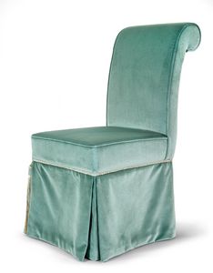 Chair 25-1063, Chair with velvet upholstery and skirt