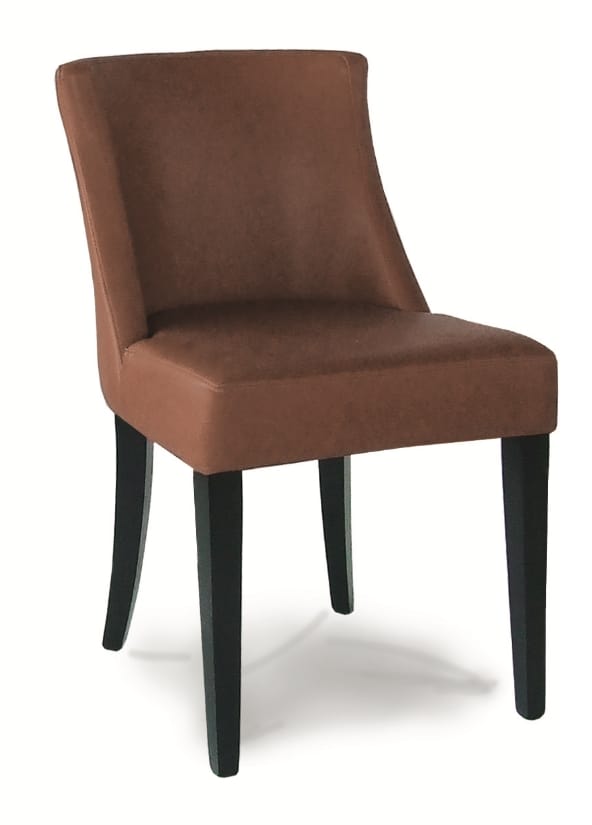 DALLAS S, Upholstered chair with varnished wooden structure