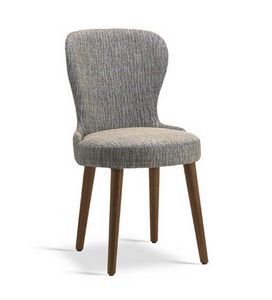 Elen 3, Wooden chair with soft and curved lines
