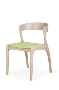 Greta, Comfortable wooden chair with a modern and sinuous design
