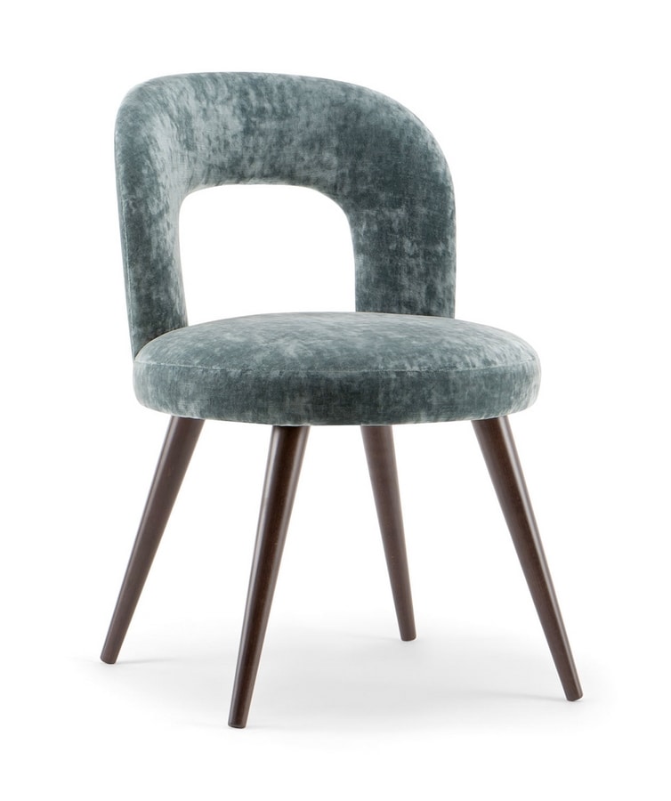 HOLLY SIDE CHAIR 065 S, Chair with solid wood legs and upholstered seat