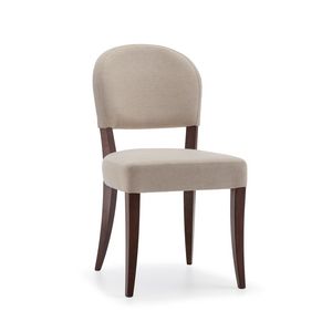 ISLANDA S1, Padded chair with wooden legs
